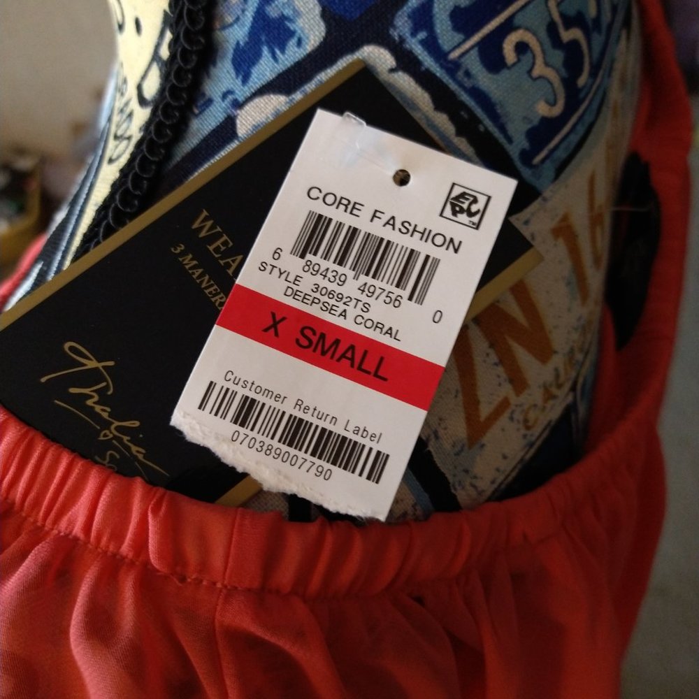 BNWT - THALIA SODI - CORE FASHION - FLOWY SHIRT - CORAL - SIZE XS - Picture 6 of 7